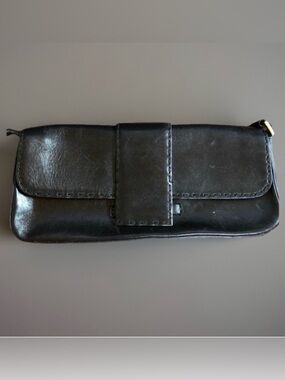 Vintage ANN TAYLOR LOFT Small Black LEATHER Purse
